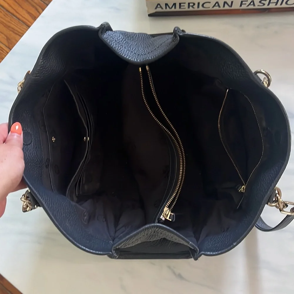 Tory Burch Black Leather Tote - Picture 3 of 4